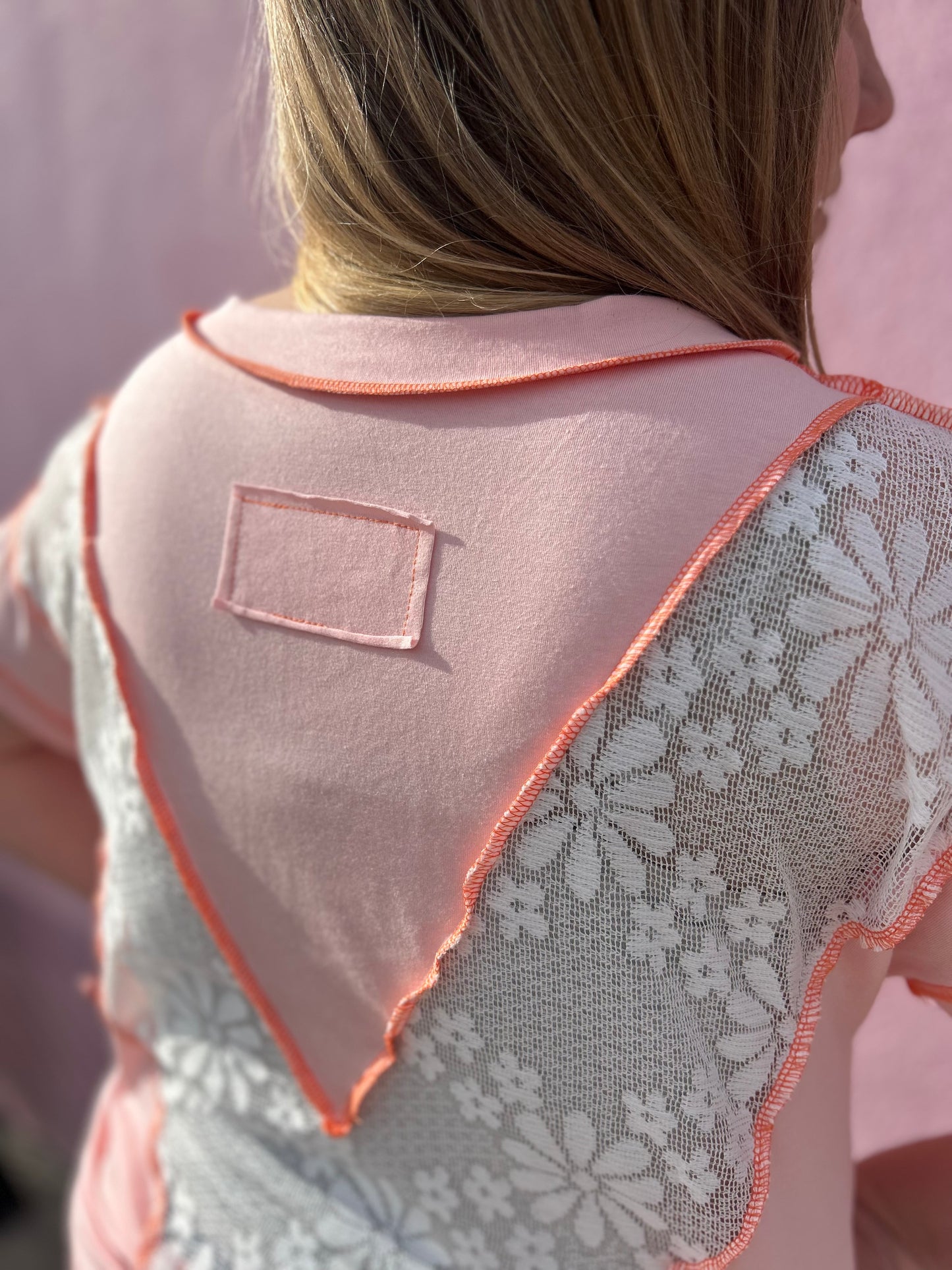 Peach Blossom Lace Top