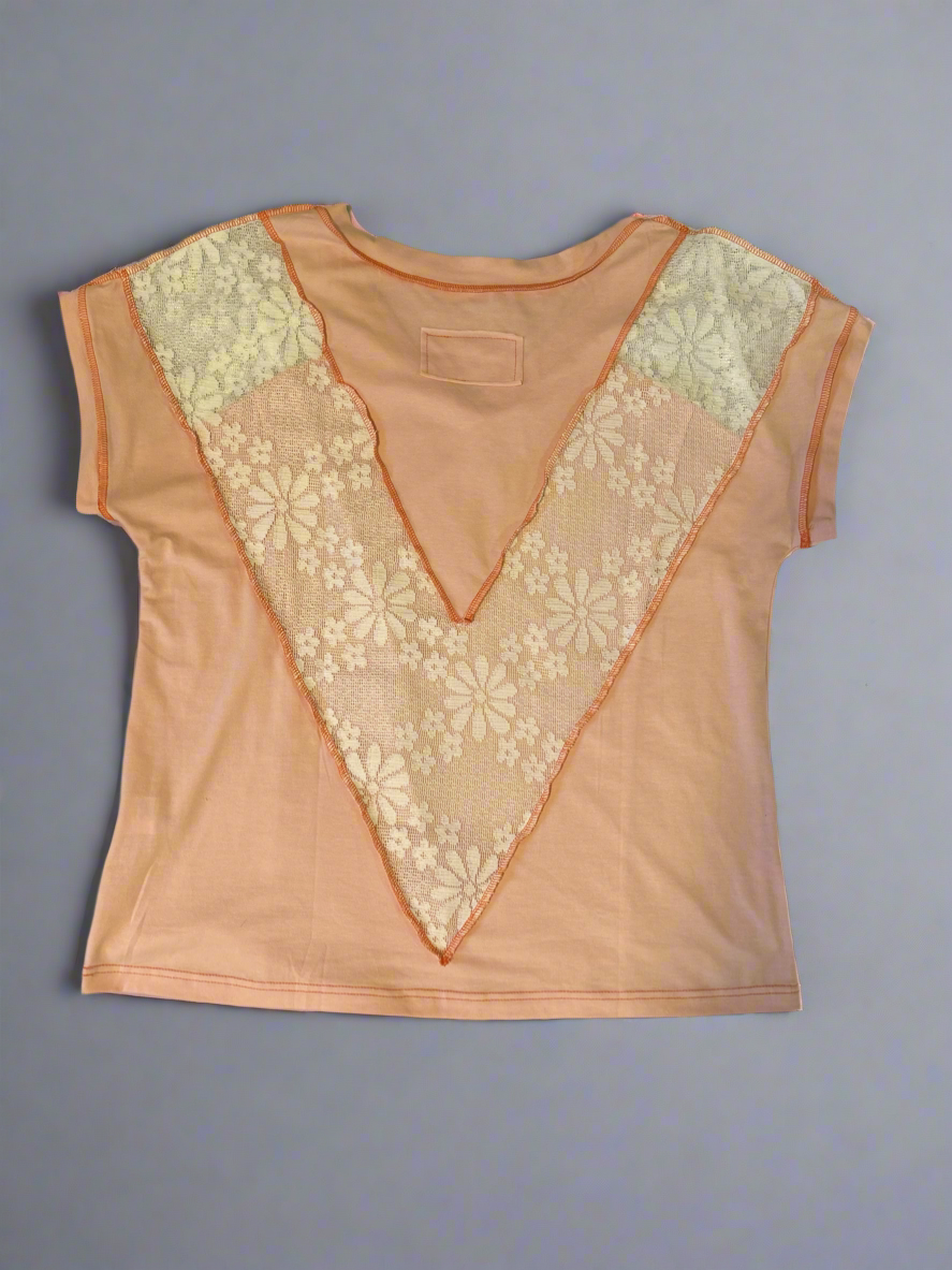 Peach Blossom Lace Top